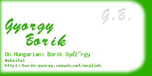 gyorgy borik business card